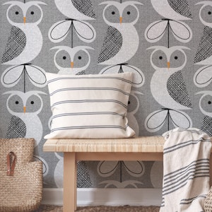 Great horned owl-gray-large