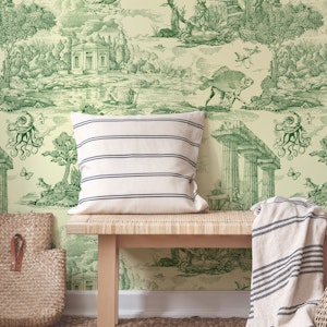 Retro Fantasy Toile Vintage Forest Green