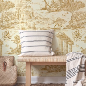 Retro Fantasy Toile Vintage Mustard