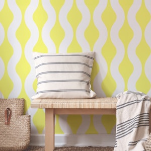 Pastel Butter Yellow Modern Waves 3B