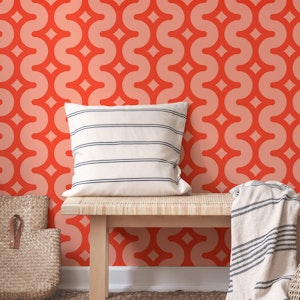 Wavy starry stripes pink red