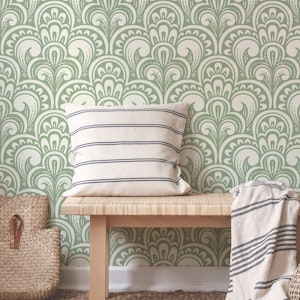 Vintage Ornamental Scallops Light Sage