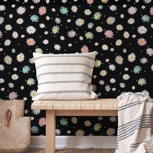 Hand drawn pastel daisies