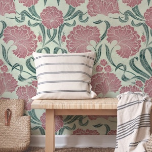 Antique Botanical - Blush on sage large