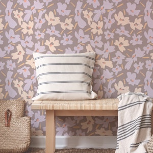 Beige and purple flowers