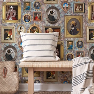 Dog Lovers Portrait Collection in rust blue
