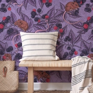 Mice and blackberries on lavender