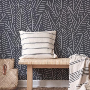 Herringbone Leaves - Black
