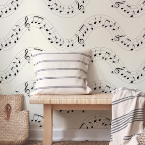 Musical Notes Waves 5 on vintage white