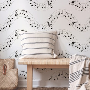 Musical Notes Waves 1 on floral white