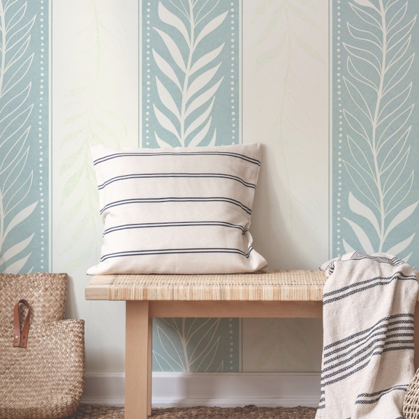 Classic Botanical Stripes (Glacier Blue)