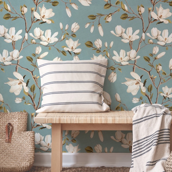 Magnolia Grove in Duck egg blue
