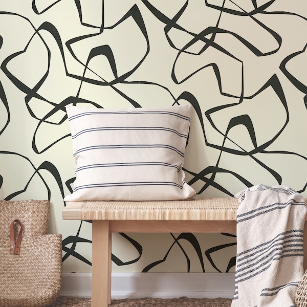 Japandi imperfect lines soft black cream