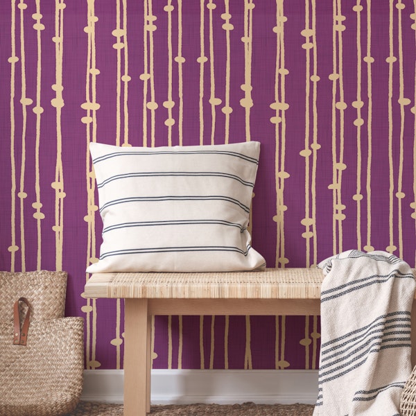 Boho Jewel Tone Stripes Retro Purple