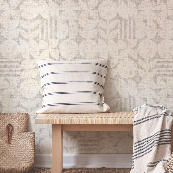 Scandi Texture Block Print Neutral Boho Slate