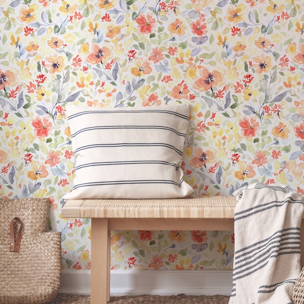 Garden tapestry loose watercolor floral beige