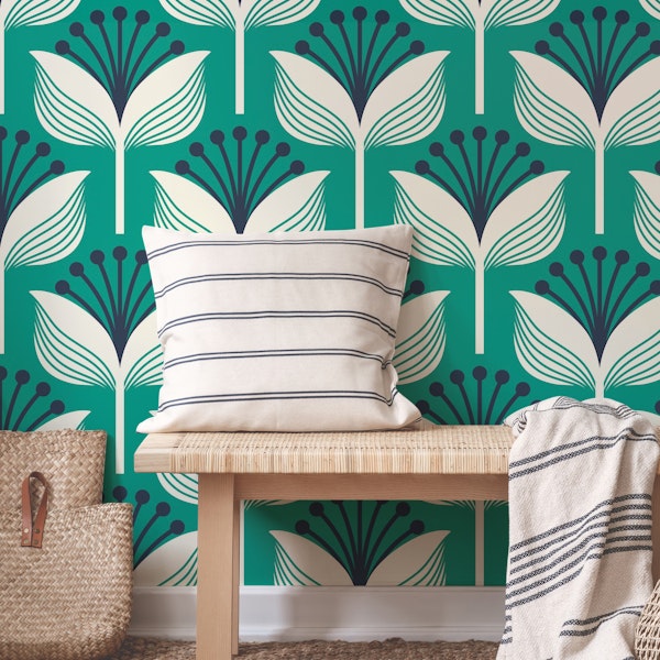 Abstract lilies, green (2647 B)