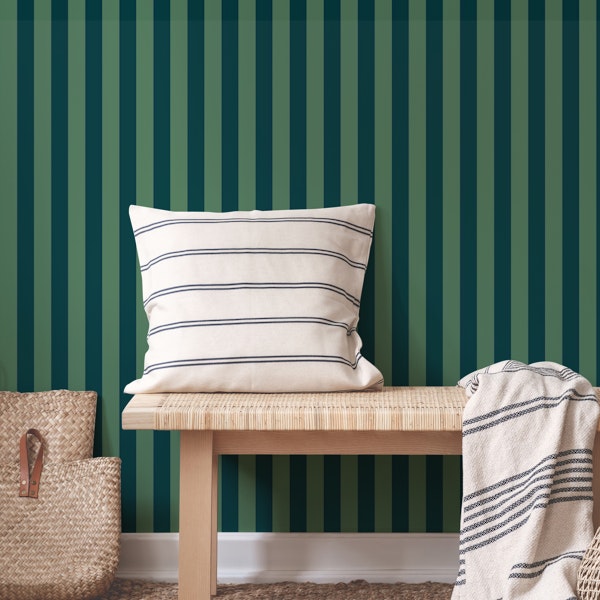 Moody and Fern Green Stripes