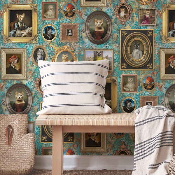 Cat Lovers Portrait Collection in viridian