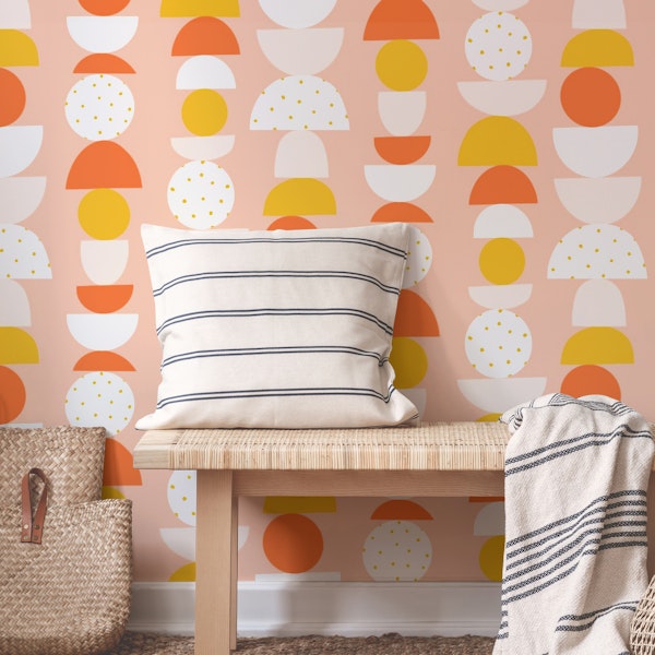 Warm Retro Stacks Circles and Semi Circles