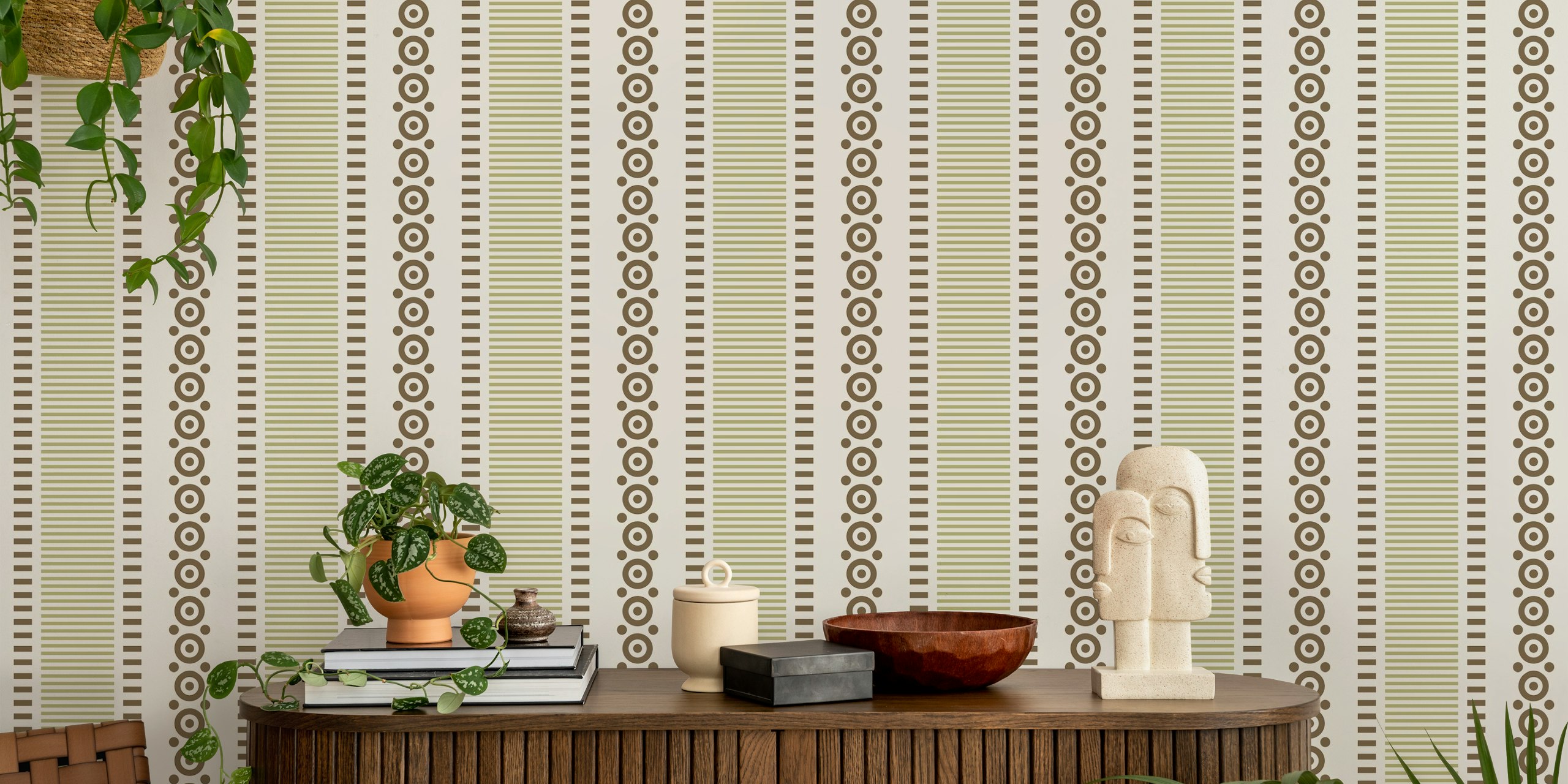 Vintage Geometric Vertical Stripes tapettisuunnittelu