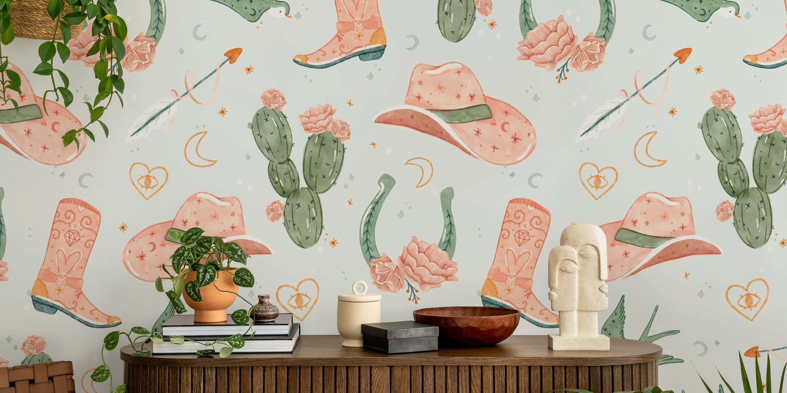 Texas Dream tapetti huoneen asetelmassa