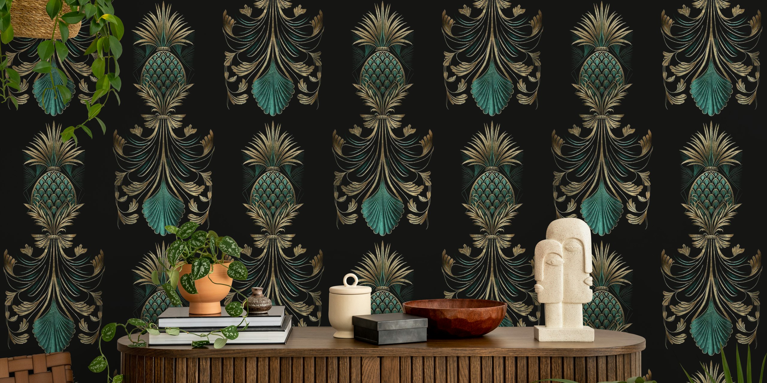 Pineapple Chic tapet i et stilig rom