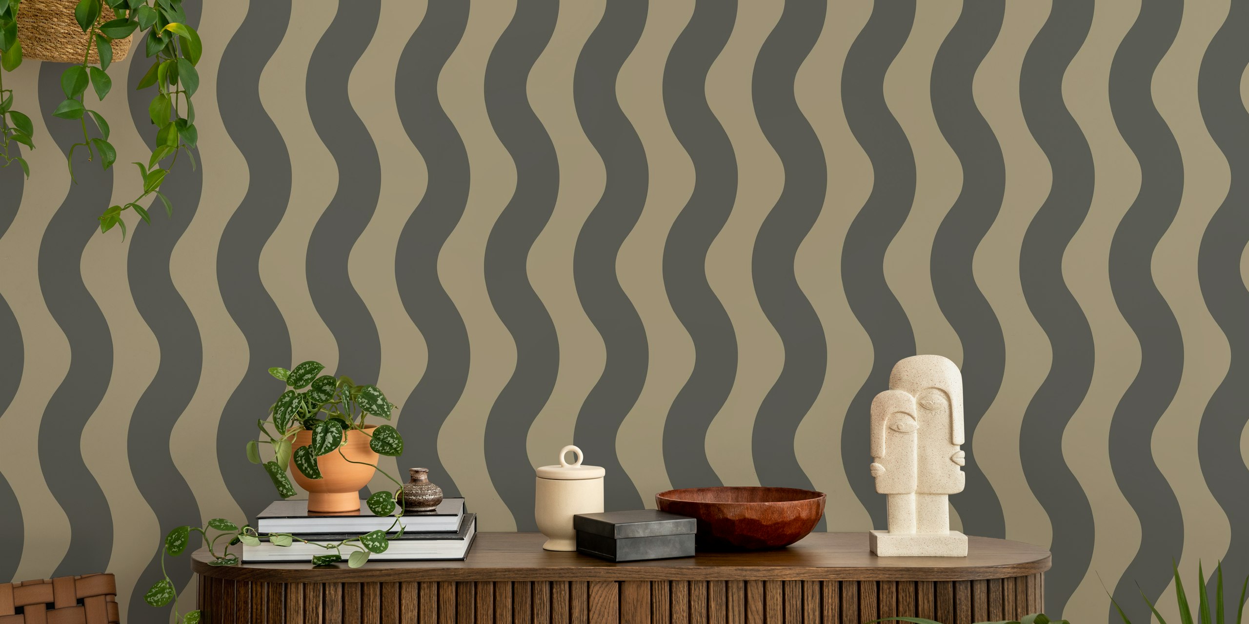 Dark Sand Waves 2 wallpaper pattern in room