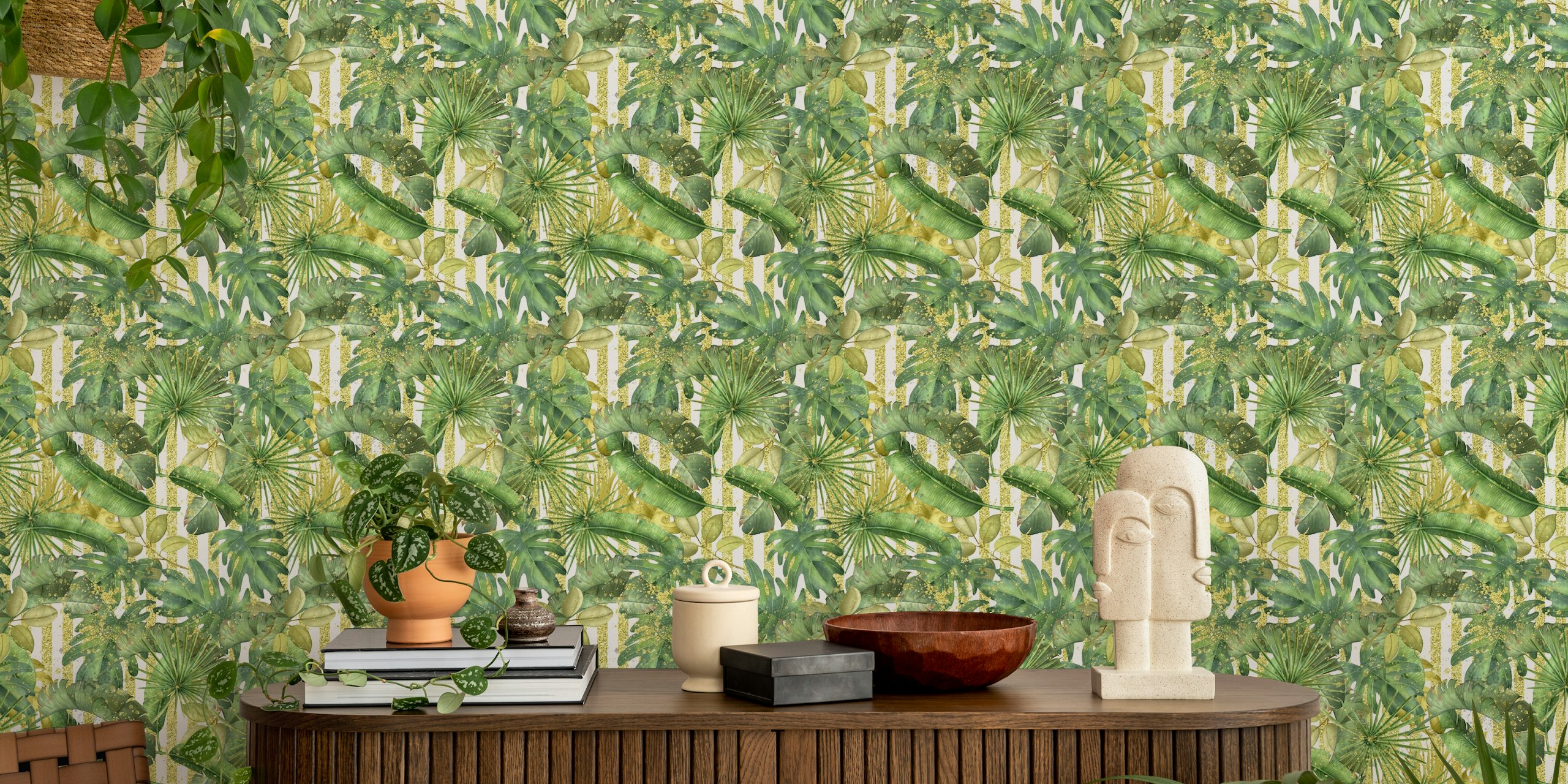 Sparkling Jungle Flora tapet i ett rum