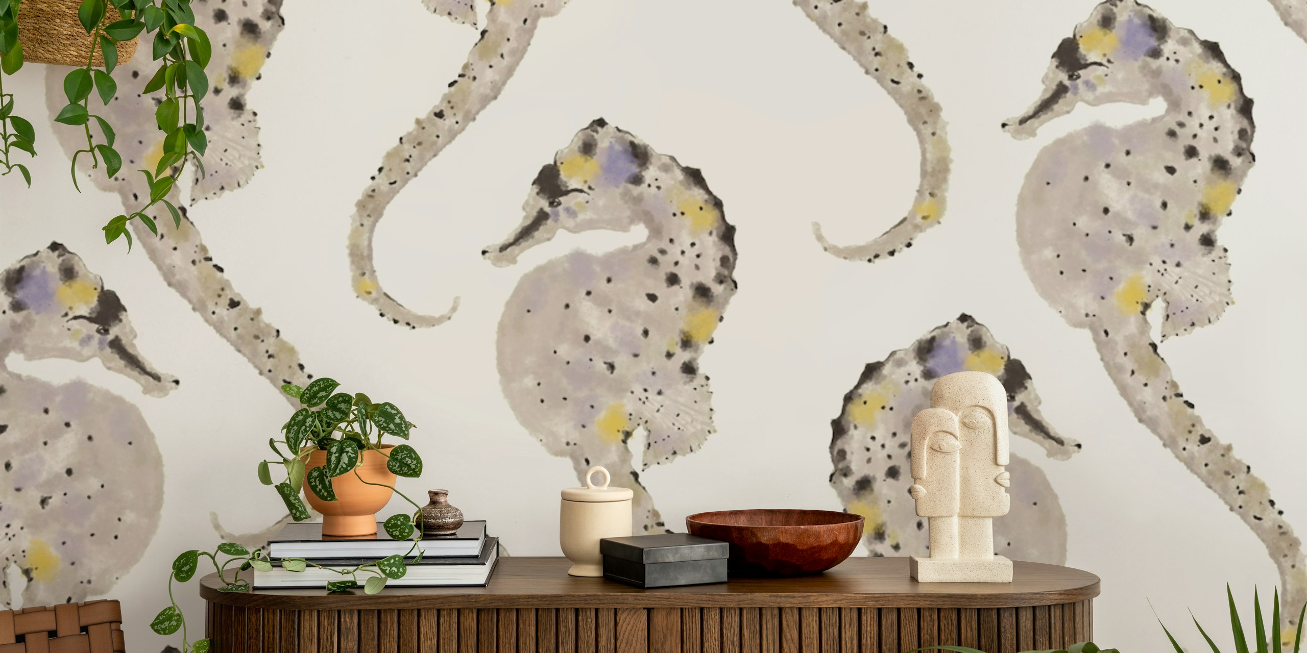 Hippocampus 02 wallpaper design in a room