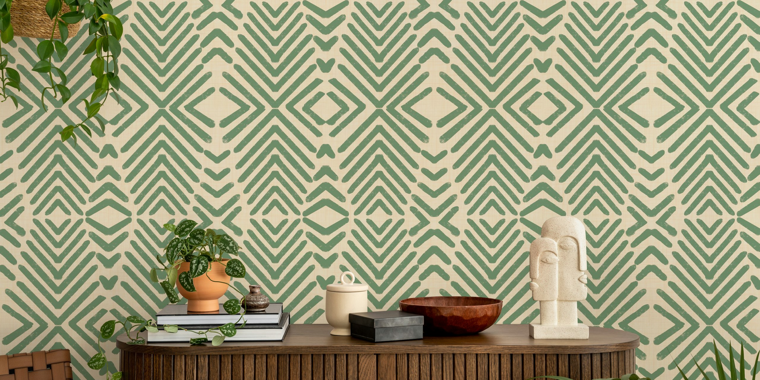 Papier peint Retro Tribal Arrows dans une pièce
