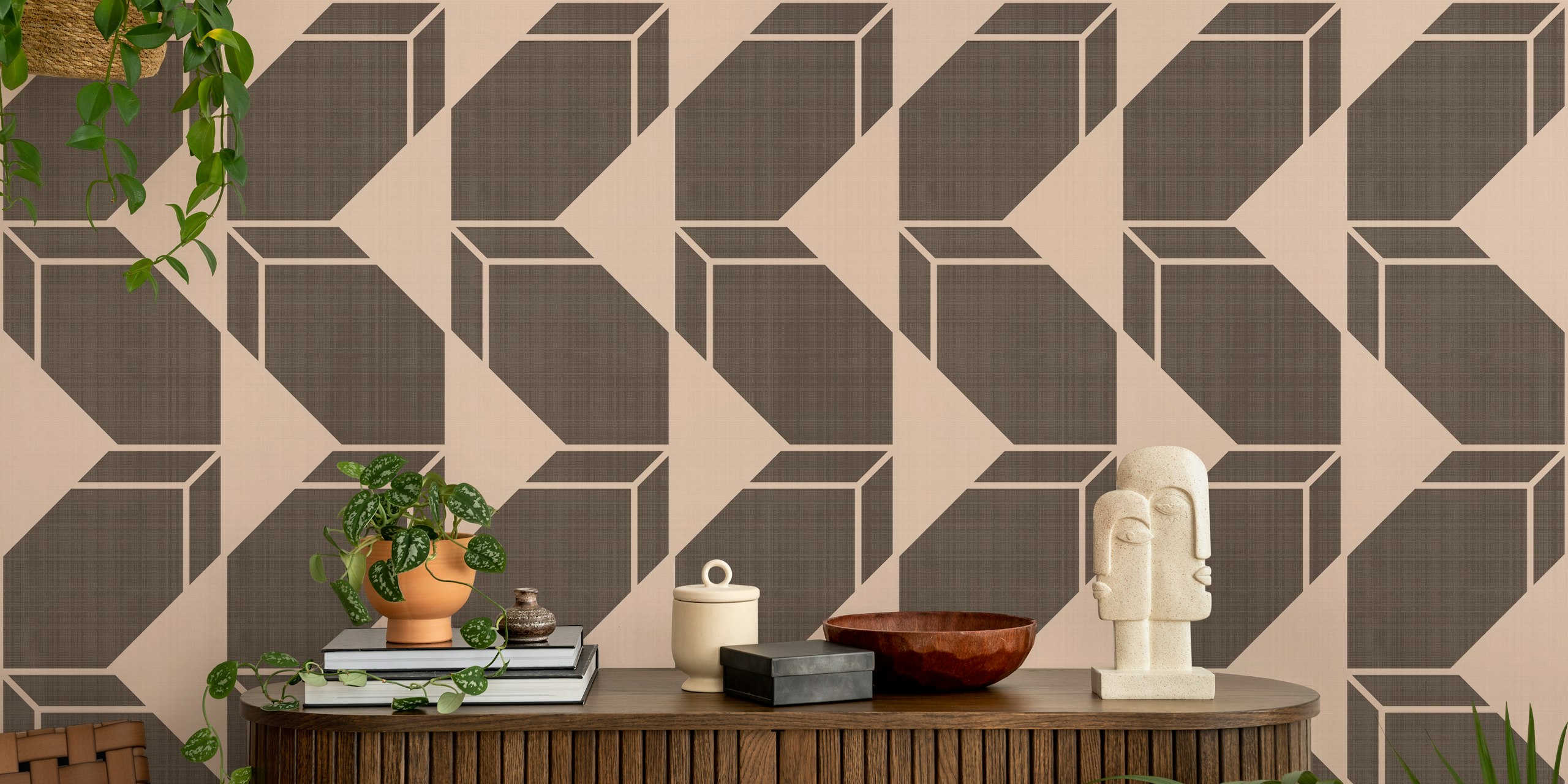 Earthy Minimal Balanced Cheater Quilt wallpaper