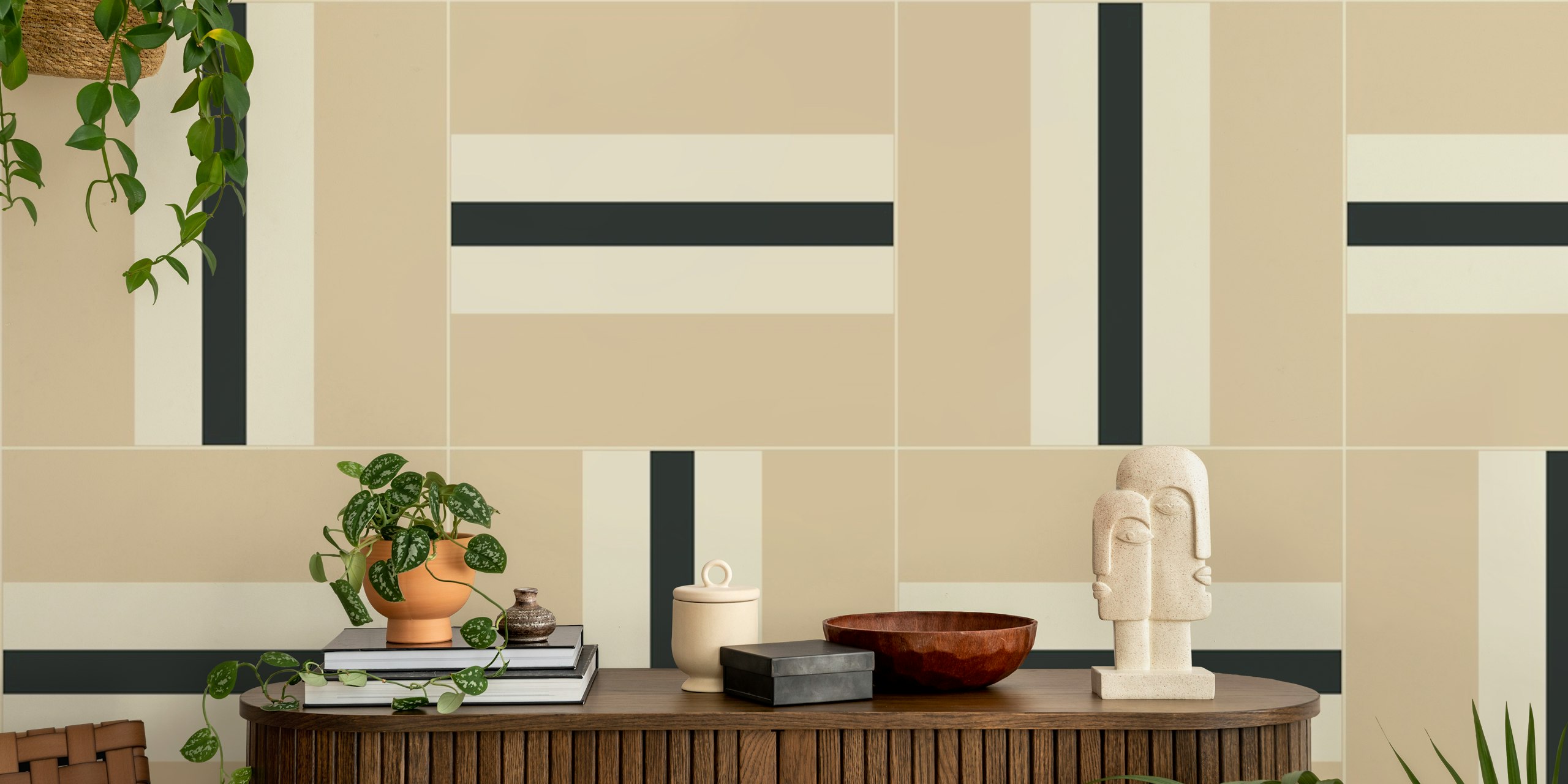 Geometric 11 Tapete in einem modernen Raum