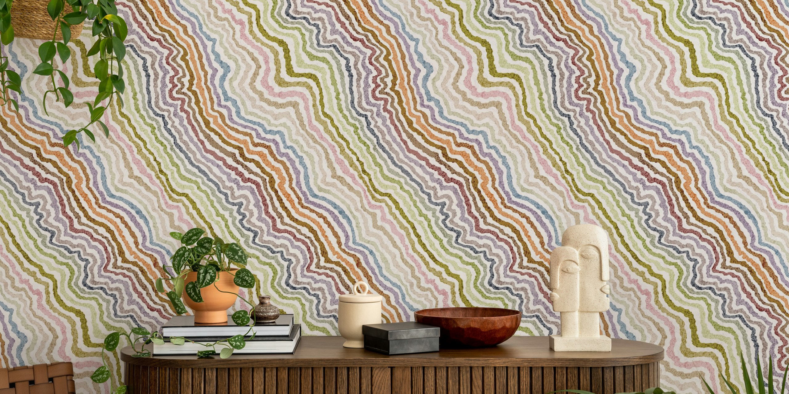 Papel de parede Earth Quartz em uma sala moderna