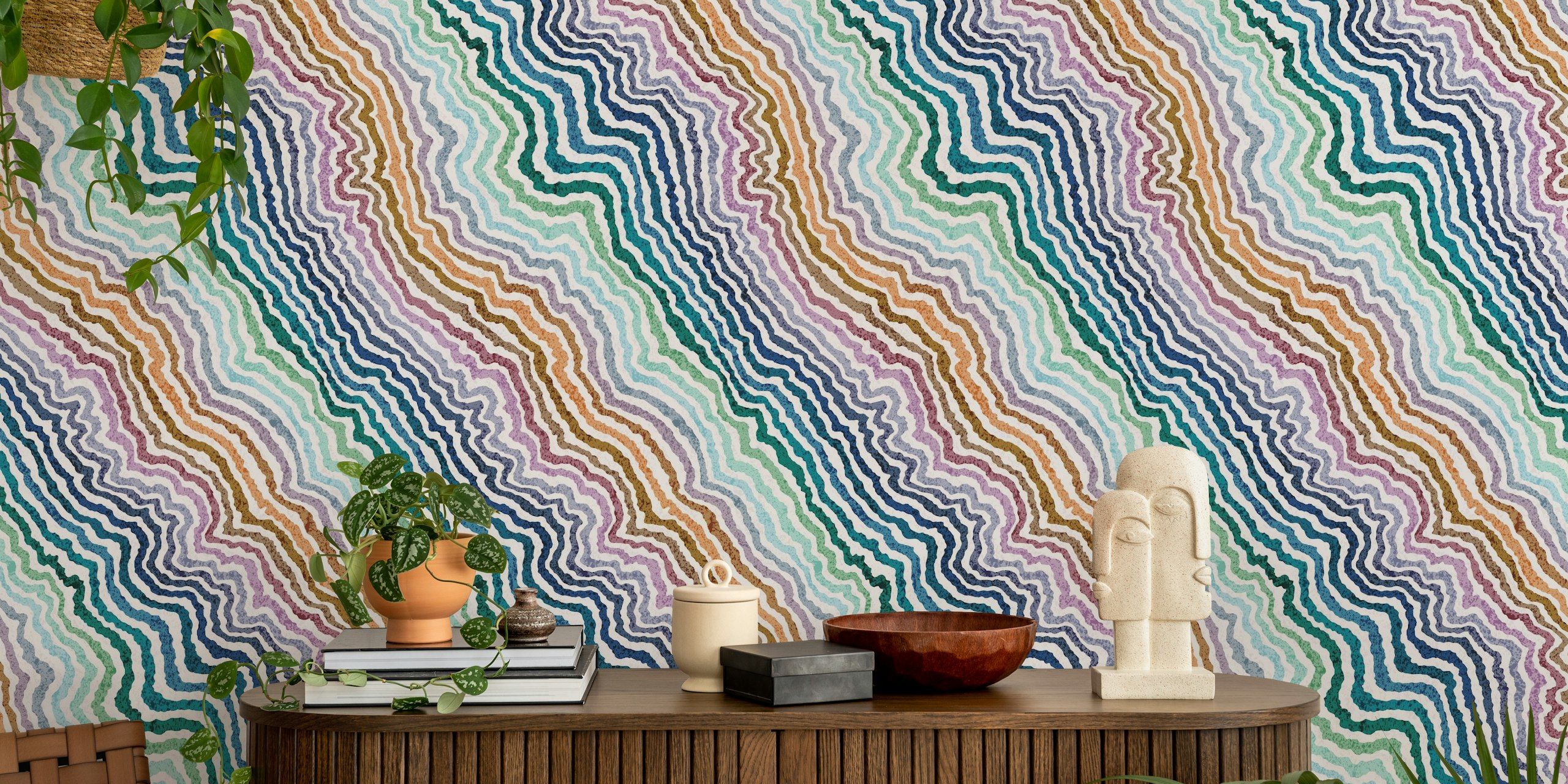 Jewel Quartz wallpaper in a stylish room