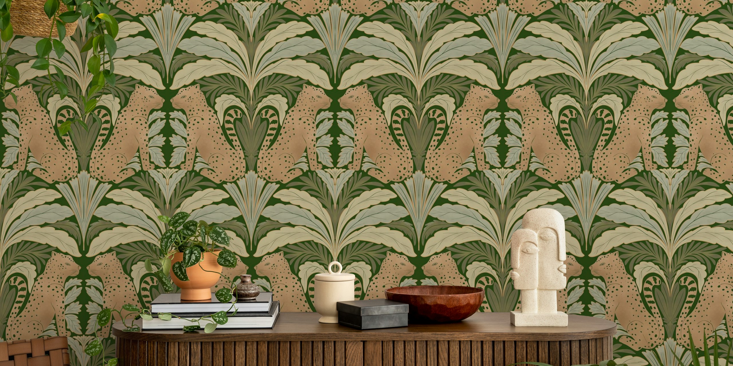 Design tapety Wild Jungle Elegance v místnosti