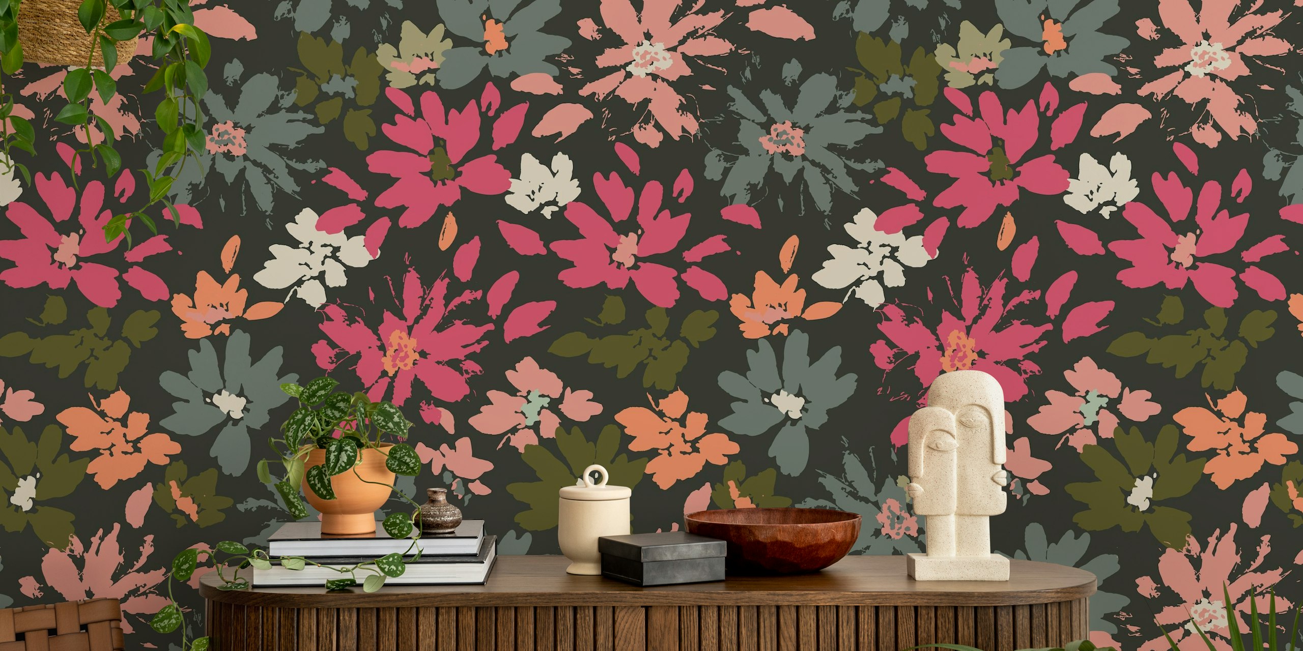 Ταπετσαρία Colorful Spring Garden Flowers σε ένα δωμάτιο