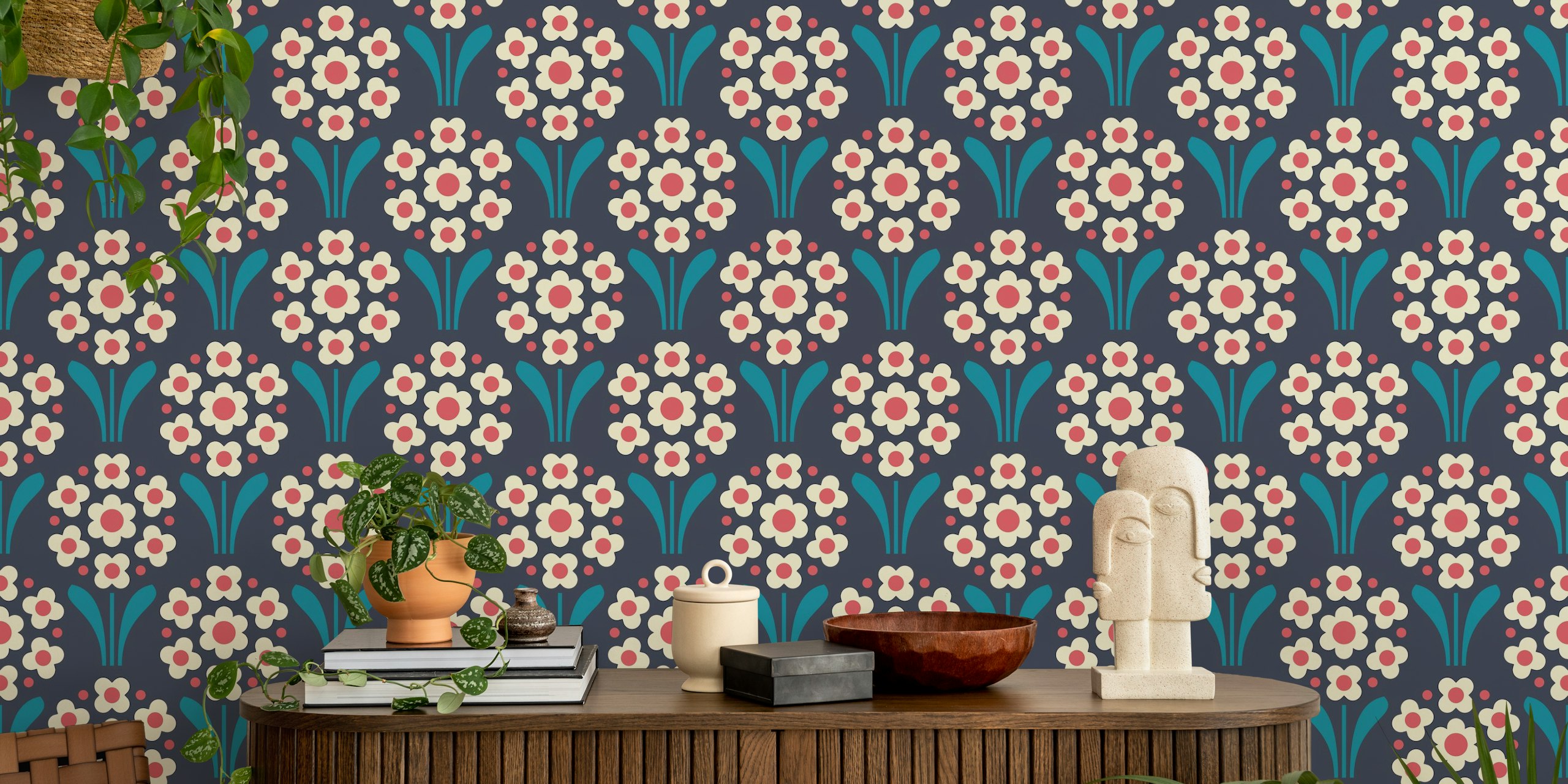 Groovy Daisy Delight wallpaper in a room
