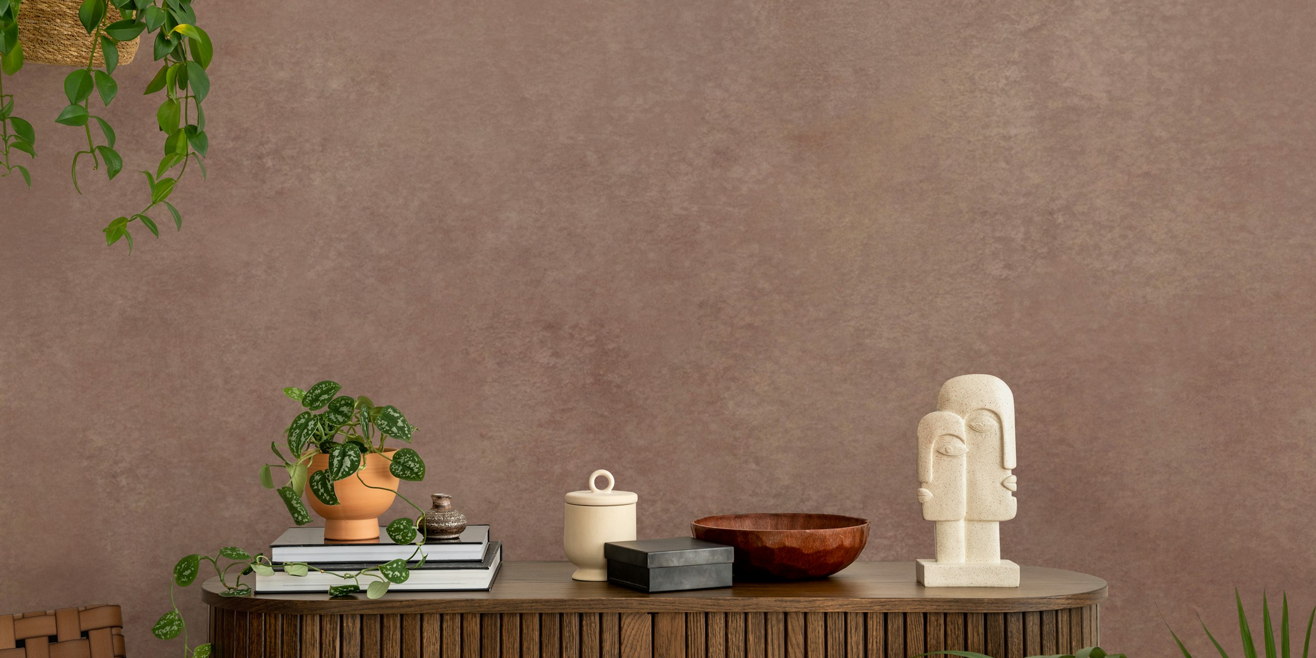 Brown suede texture wallpaper with organic tones and a soft finish.