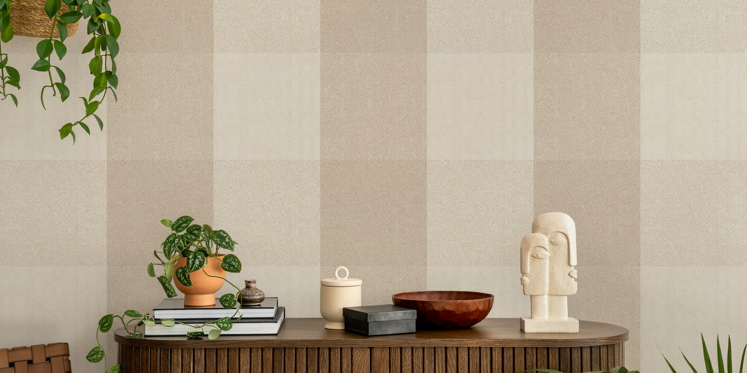 Timeless classic tweed wallpaper huoneessa