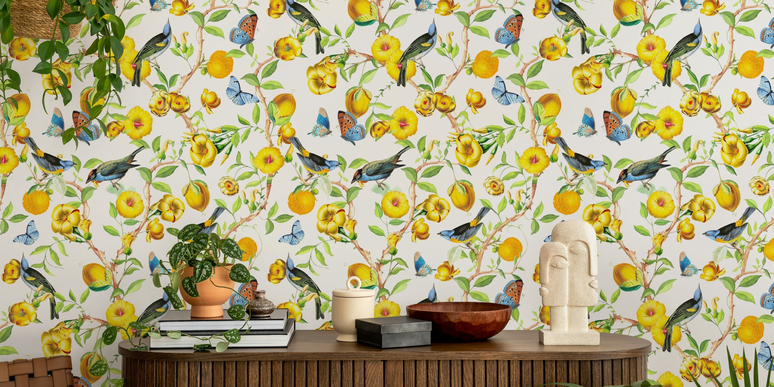 Vintage Colorful Nature Serenade tapet i et rom