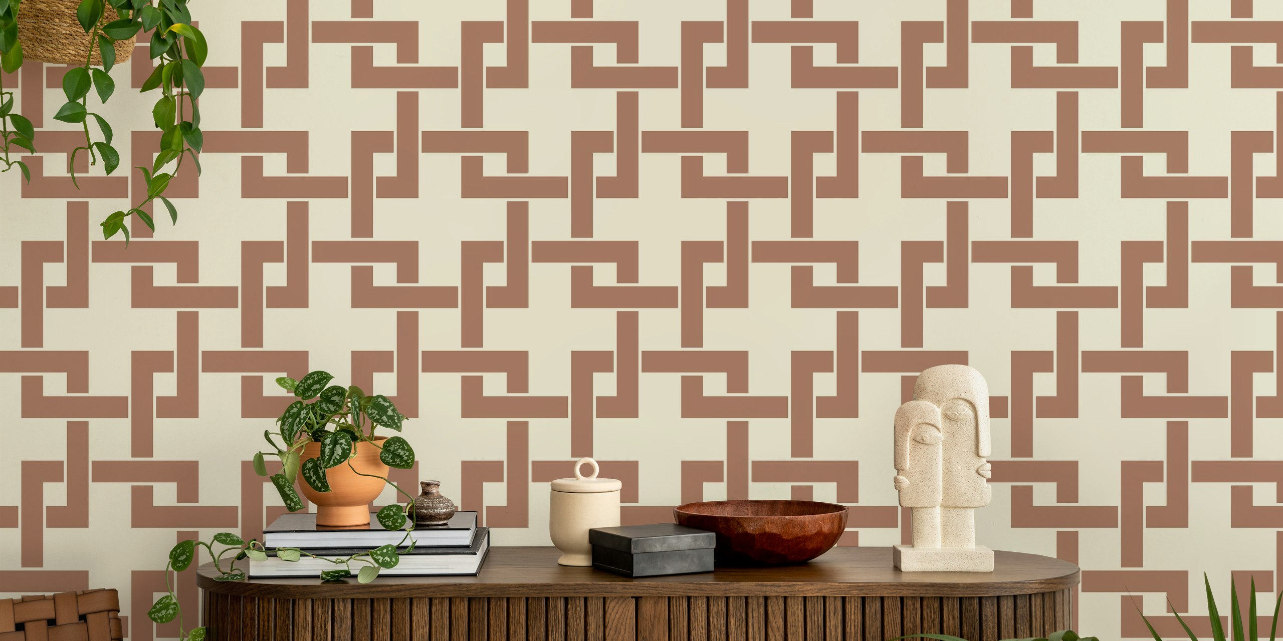 Modern Maze Style tapetti huoneessa