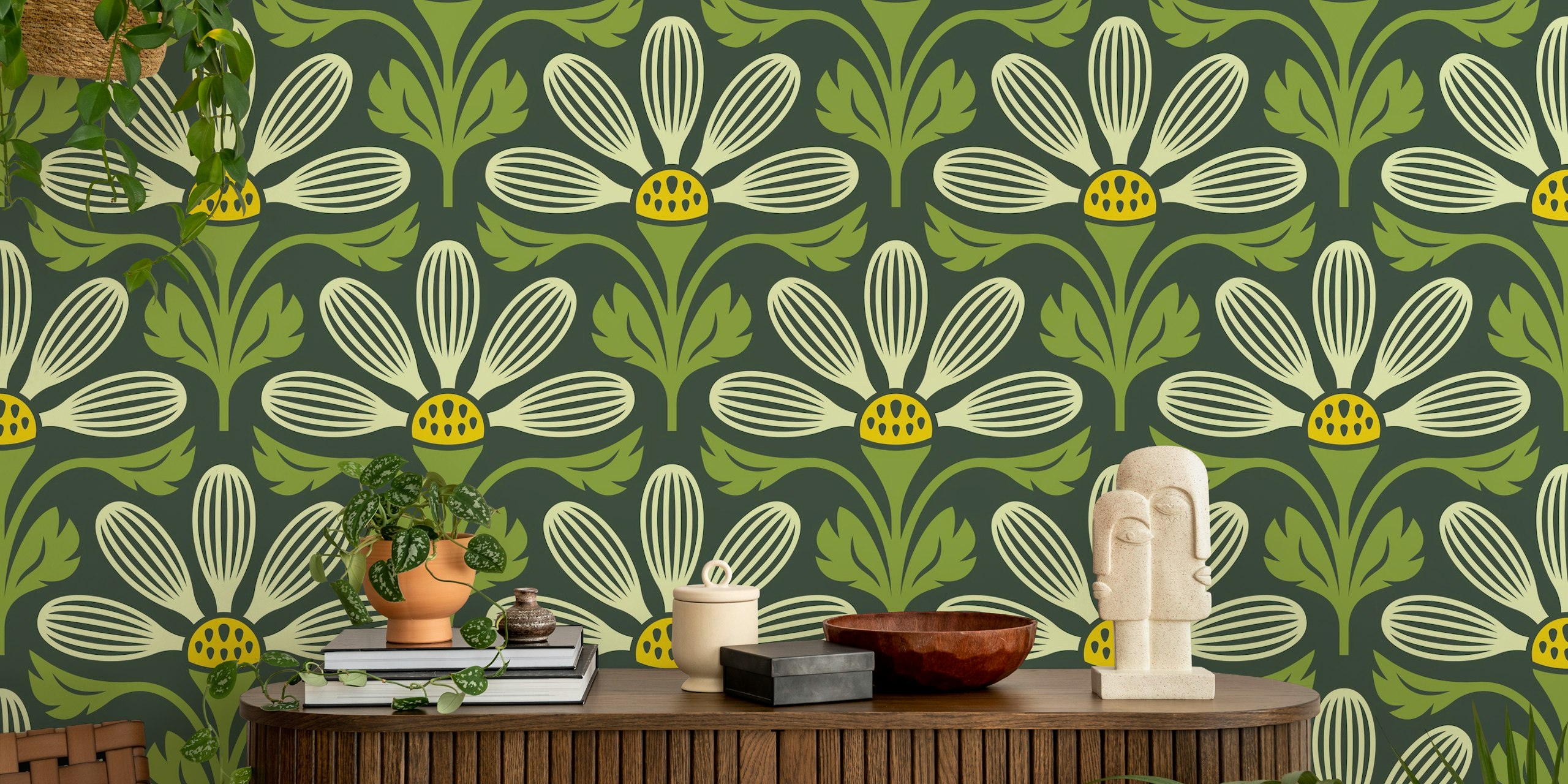 Classic Petal Elegance in Green design tapety