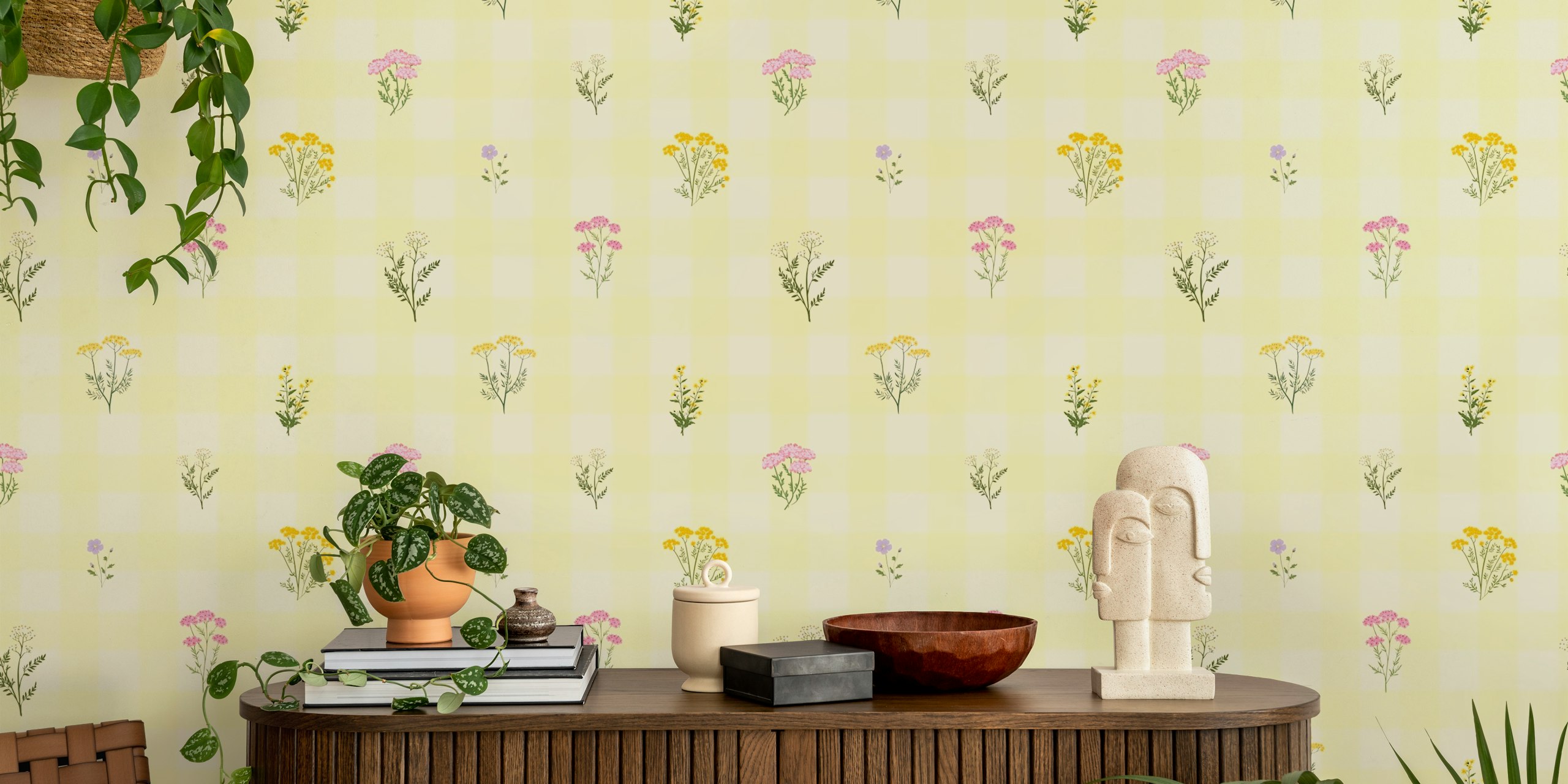 My Sunny Gingham Wildflower Meadow v místnosti