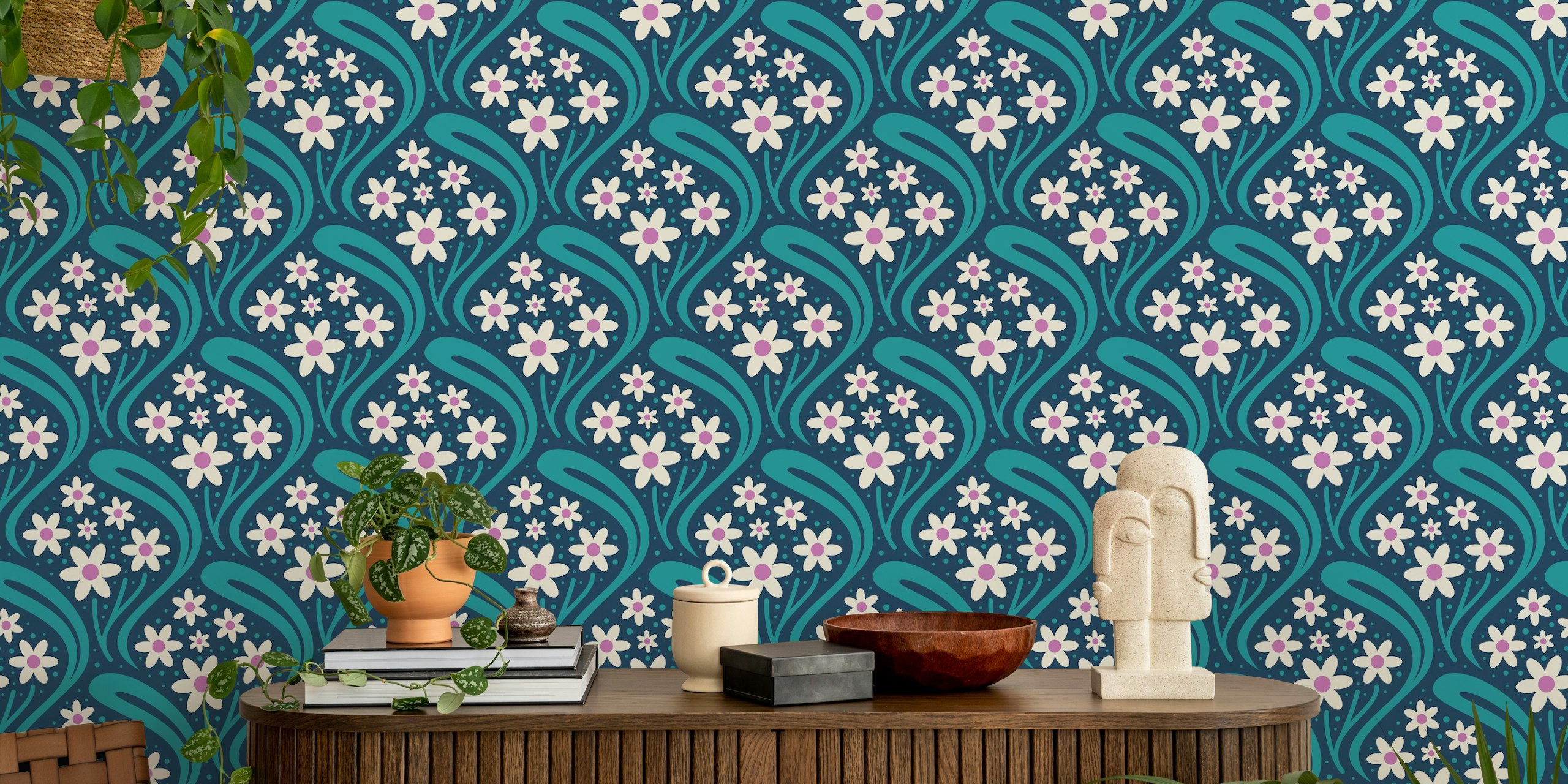 Vintage Daisy Fantasy in een kamer