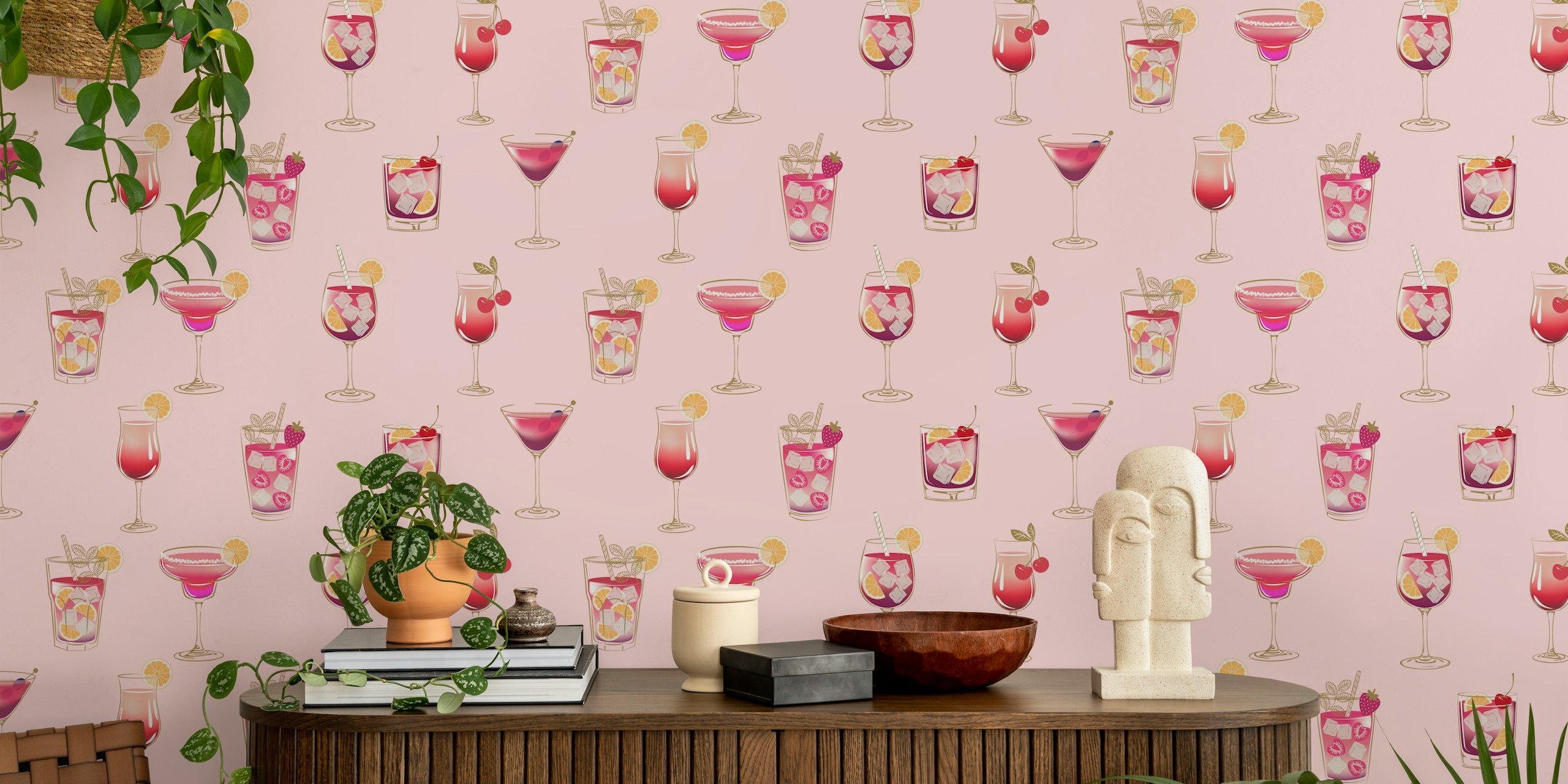 Design de papel de parede Glam Cocktails Theme