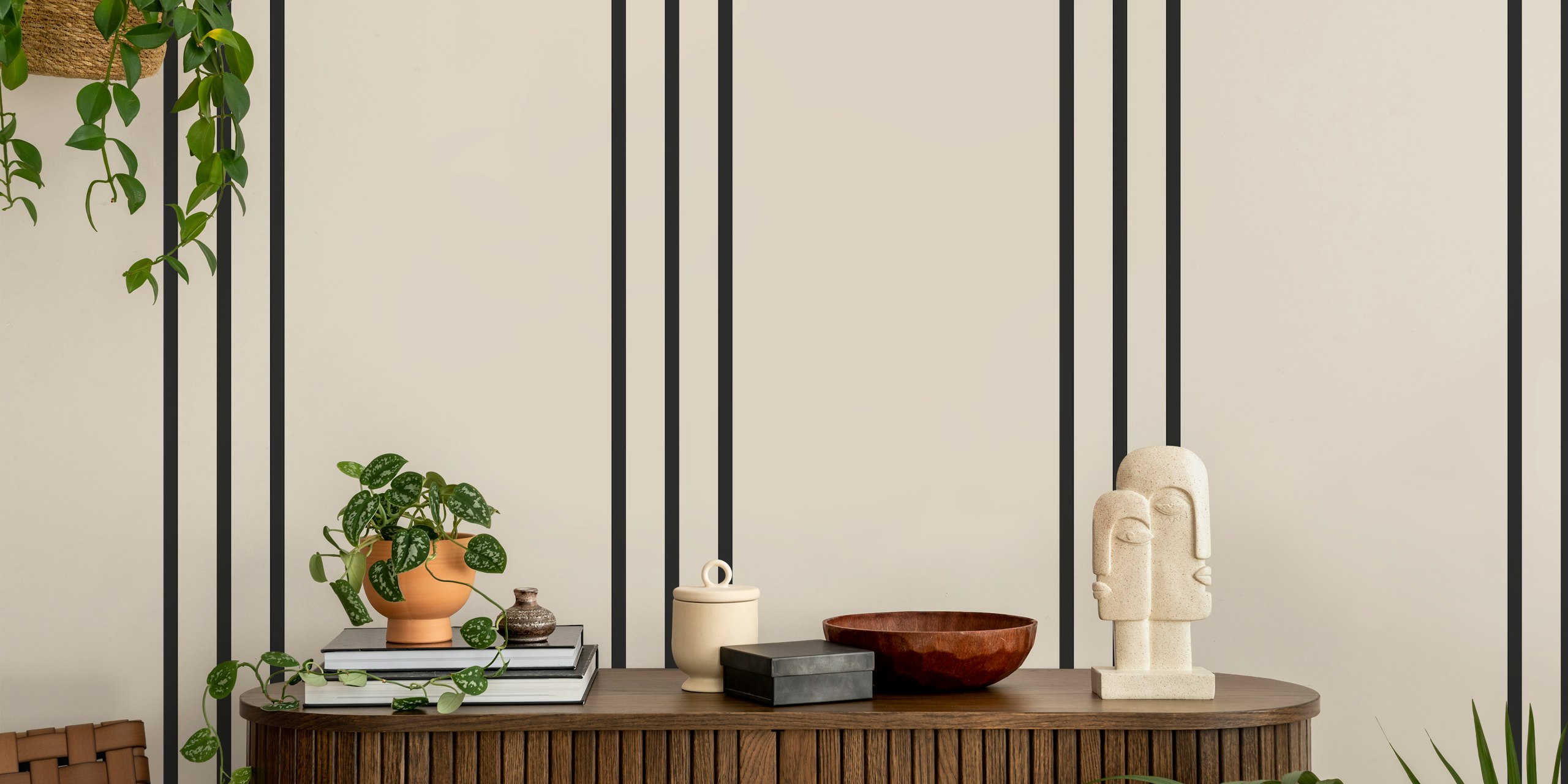 Modern Vertical Bold Lines tapet i rummet