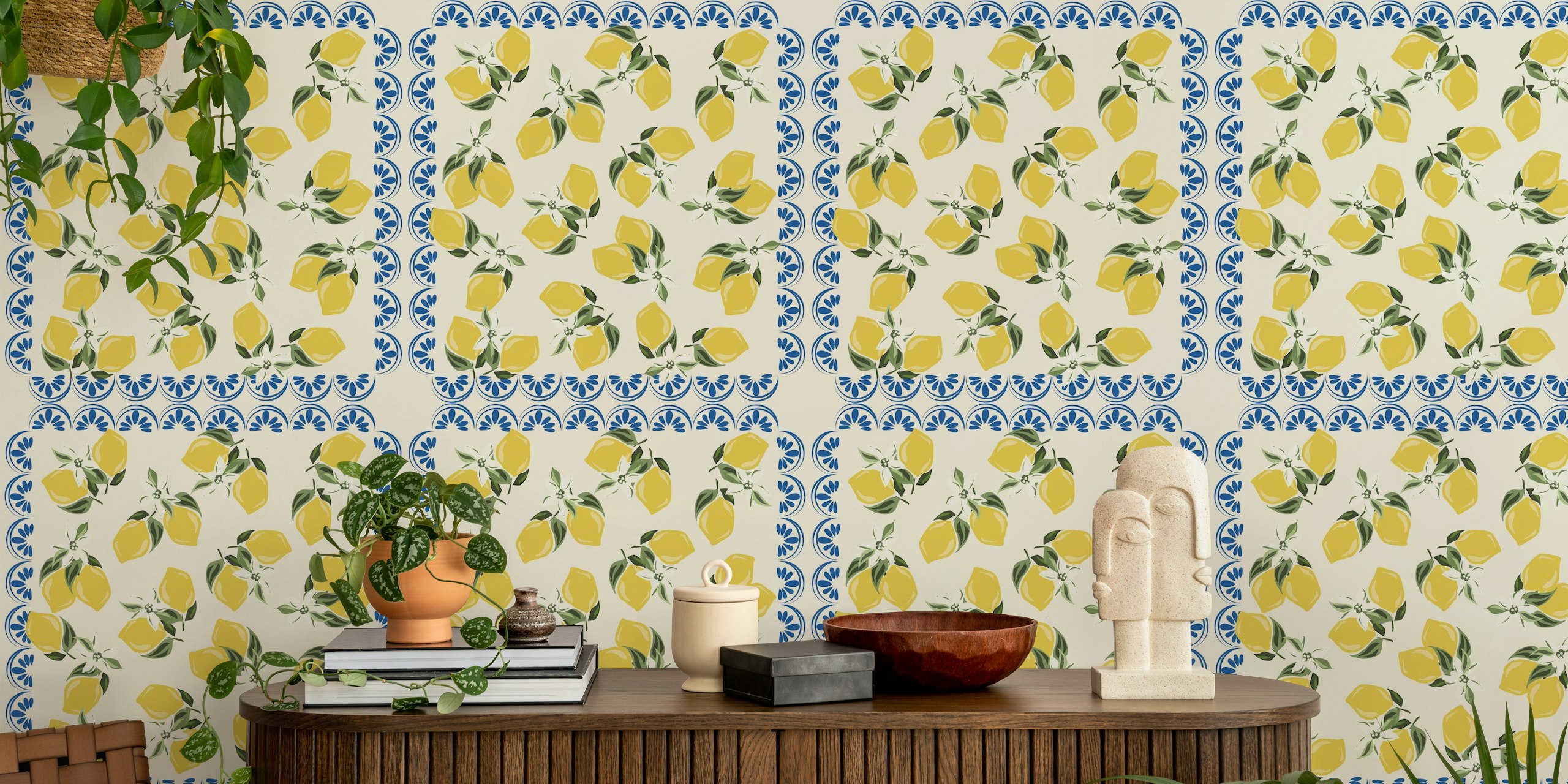 Citrus summer lemons wallpaper design