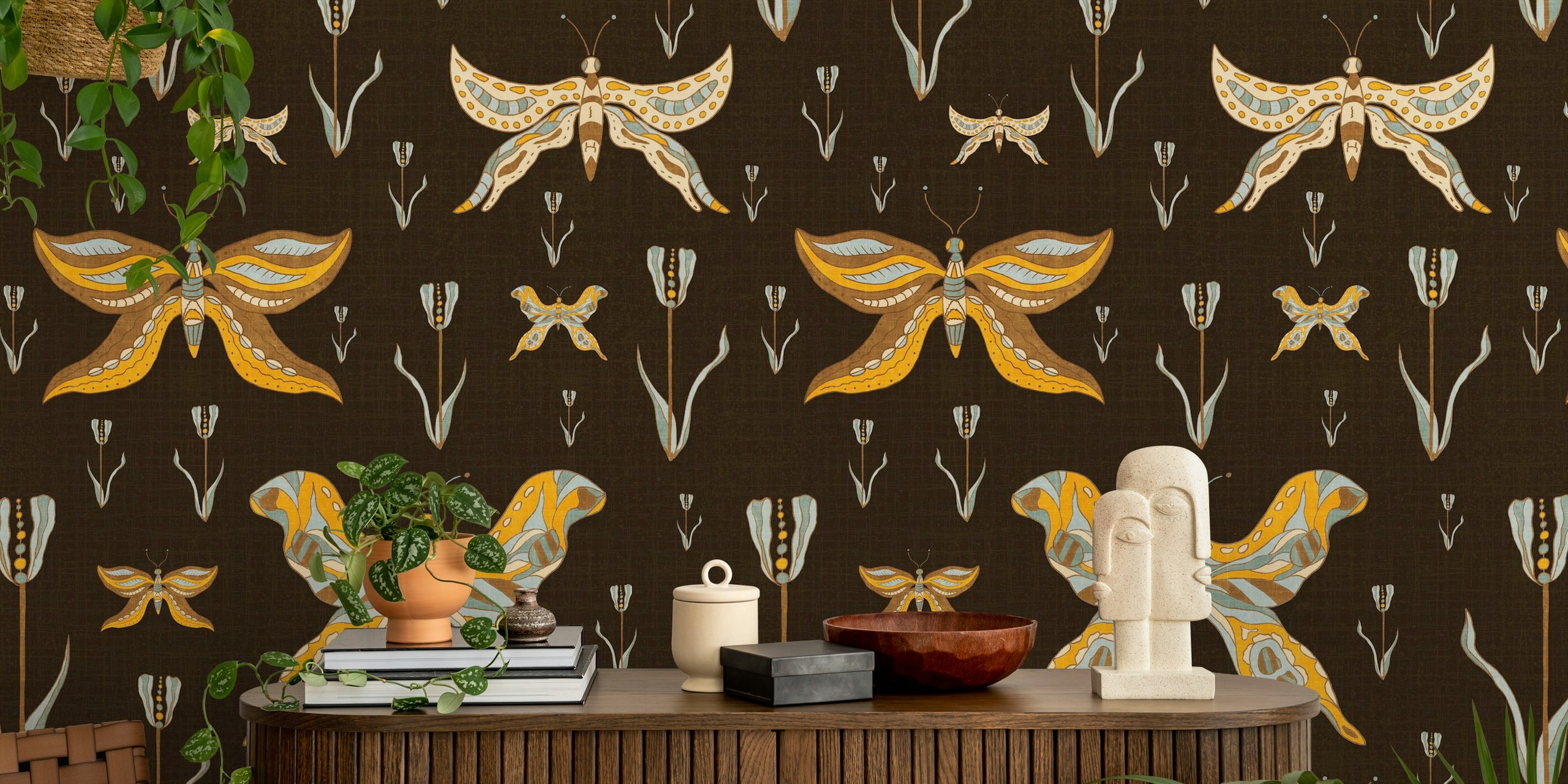 Bountiful Butterflies wallpaper in a room