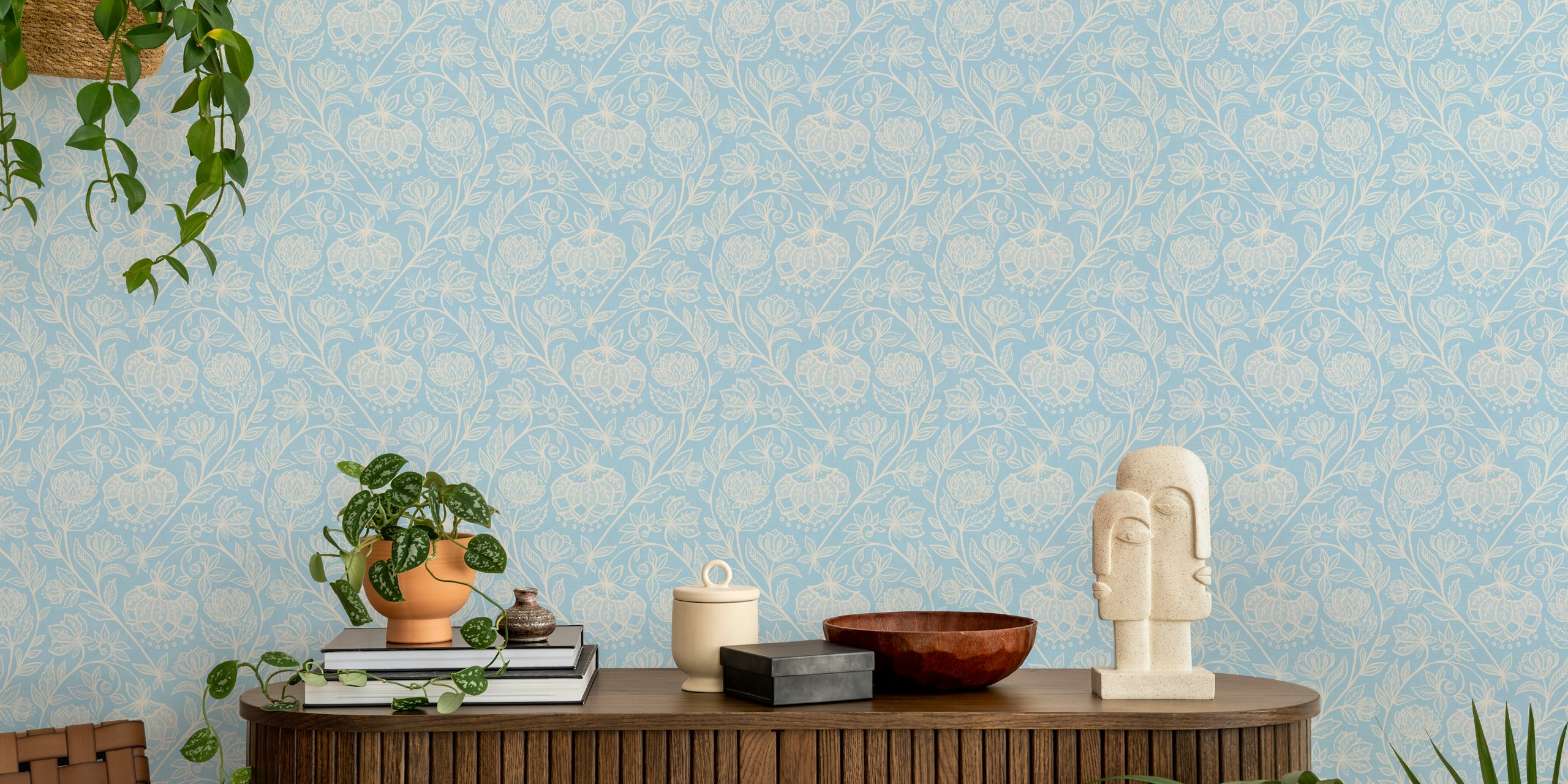 Dreamy Chintz Floral wallpaper in a room